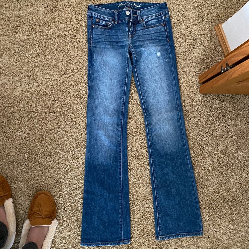 American Eagle boot cut jeans.